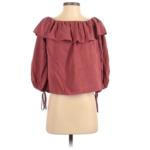 En Elly Off The Shoulder Ruffle Boho Long Sleeve Blouse | SIZE S - Picture 1 of 7